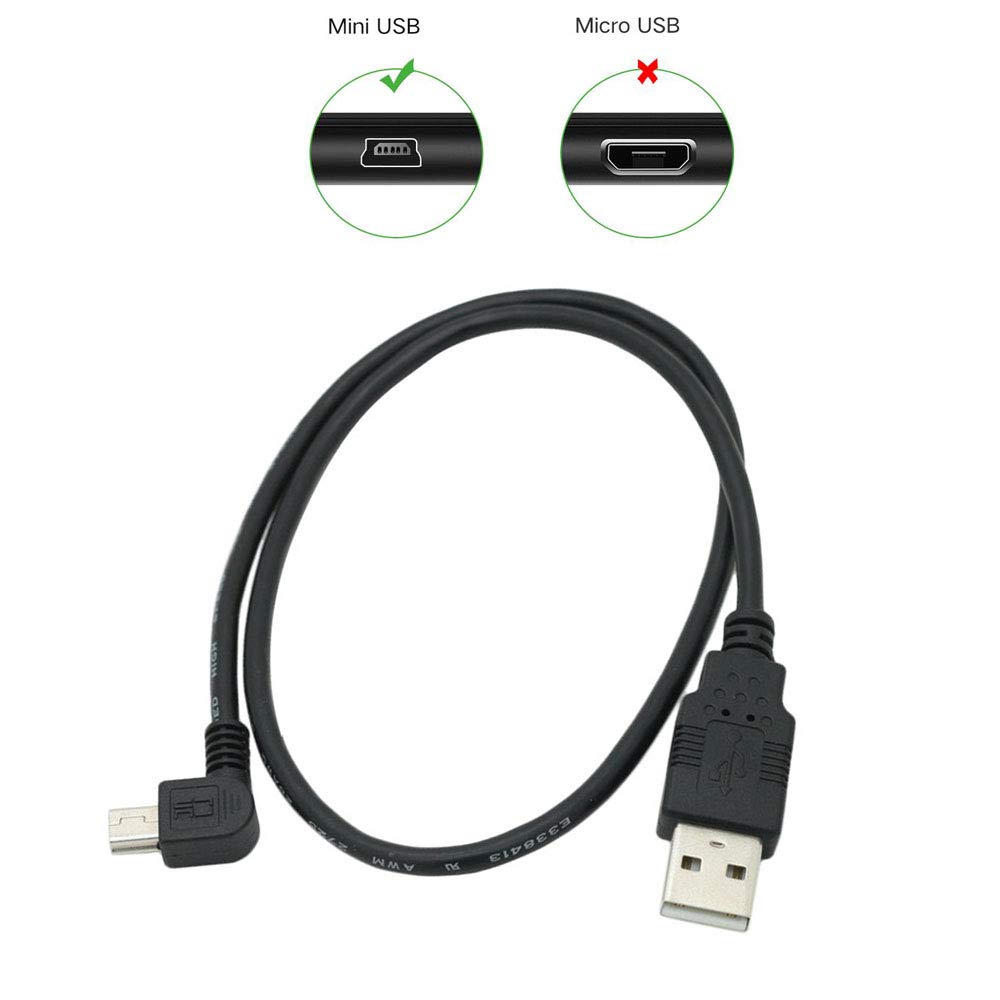 Câble USB A mâle vers Mini USB B 5 Broches mâle à Angle Droit 180 cm 0.5m Left Angle(0.5m)