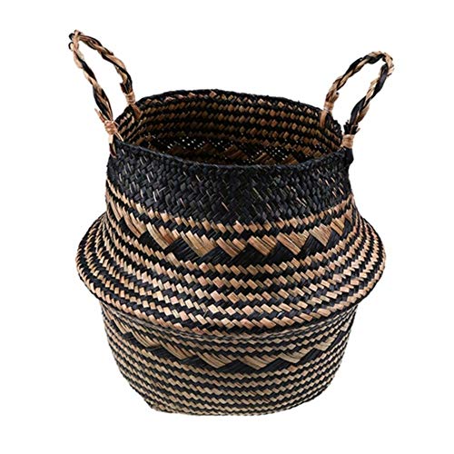 Preisvergleich Produktbild LASISZ 7 Designs Handgewebter Blumentopf Pflanzgefäß Folding Natural Sea Grass Blumentopf Blumentöpfe Decorative Garden Succulent Pot, Modell 5,32x28cm