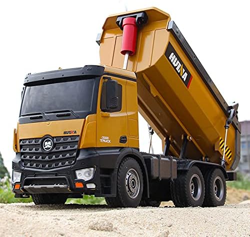 US in Stock, HUINA 1/14 RC Dumper Truck 573 Truck Model Car 2.4G Radio Control Comes with Lights and Sound