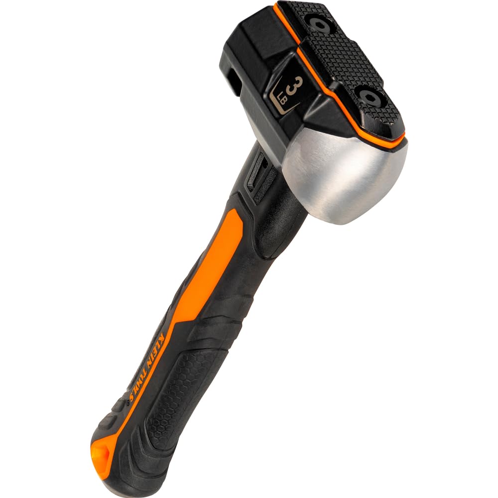 Klein Tools H80603 Mazza da 1,4 kg con manico in fibra di vetro, design resistente agli urti per colpire e demolire, include foro per cordino