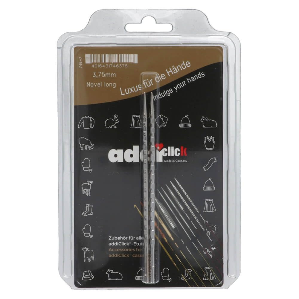 Addi Click Novel Lace Long Tips, Metal, 3.75mm (UK 9 / US 5)