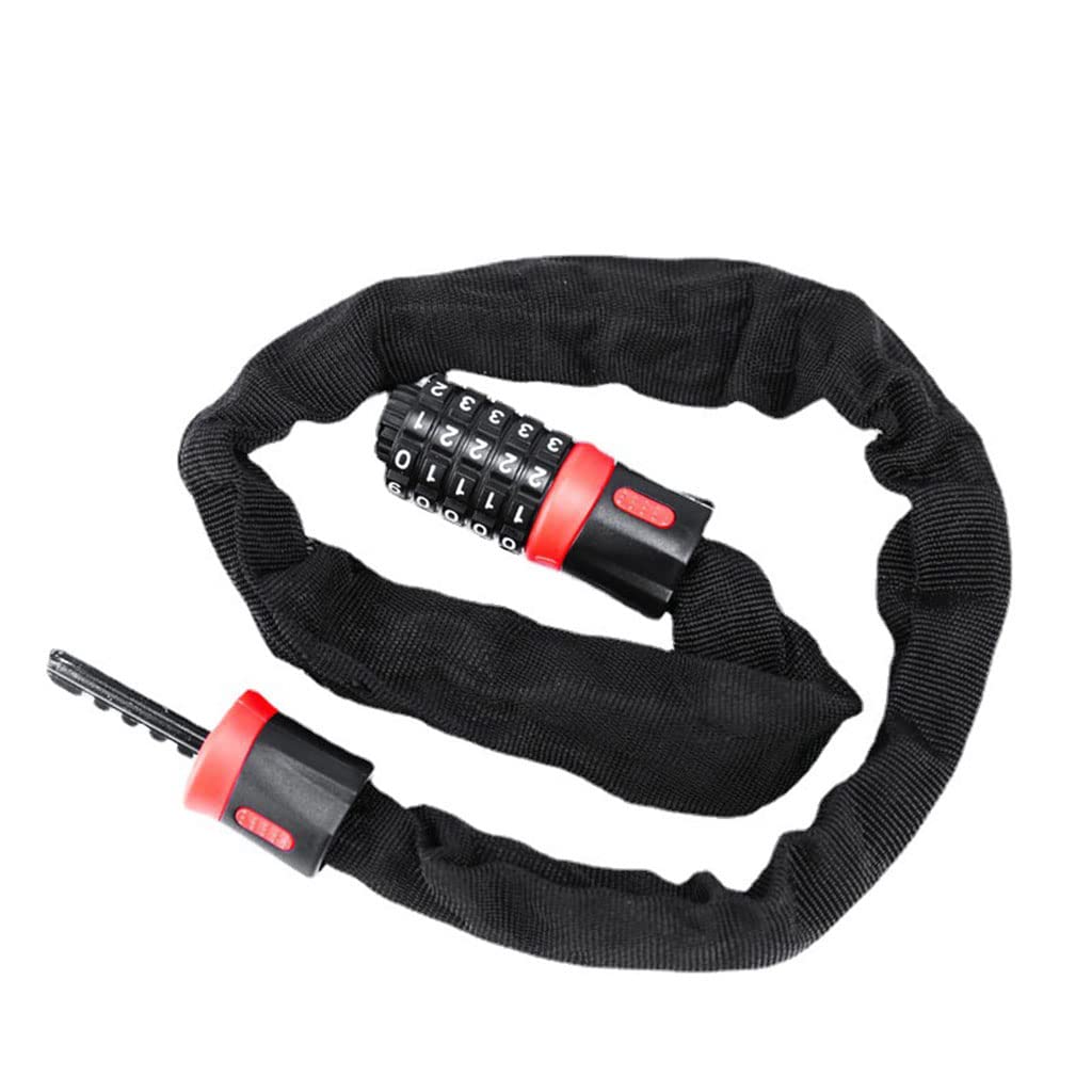 Lucchetto a combinazione a 5 cifre con cavo per moto, scooter, bici da strada