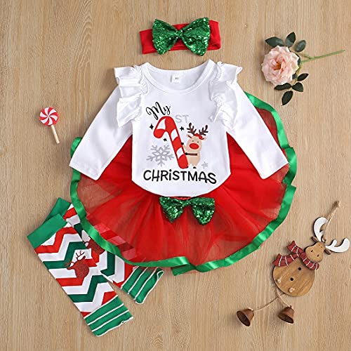 Bodysuit+Tutu Skirt+Leg Warmers+Bow Headband Christmas Outfits Set4