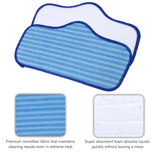lasuroa 3stk Dampfreiniger Mikrofaser Ersatztücher für Dupray Neat Dampfreiniger, Wiederverwendbar & Waschbar Dampfmop Ersatzpads Langlebig Bodenreinigungstuch für Hartholz Fliesen Teppich (Blau)