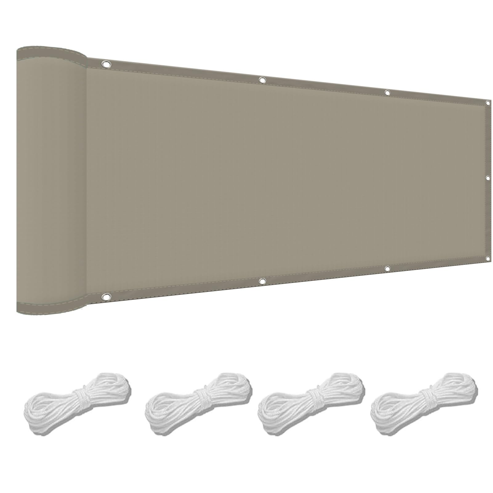 Rectangle Sunshade Awning 200 x 300 cm(79 x 118inch) Waterproof Sunshade Awnings 98% UV Block with Free Rope & Fixing Kit Pergola Balcony Sail Shades Fence, Khaki — image 1