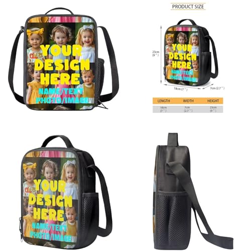 Custom Teens Backpack with Lunch Box Portable School Bags with Front Compartment Custom Name Photo Girls Bookbags with Pencil Case and Keychain for Elementary Middle School4