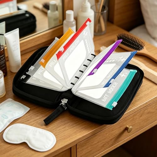 Bolsas reutilizables para pastillas impermeables con cremallera organizador de viaje diario 3