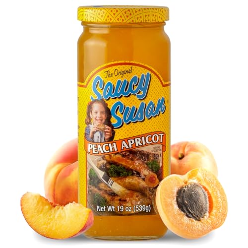 Saucy Susan Peach Apricot ORIGINAL Sauce 19 oz Jar – Sweet & tangy blend of apricots, peaches & spices...