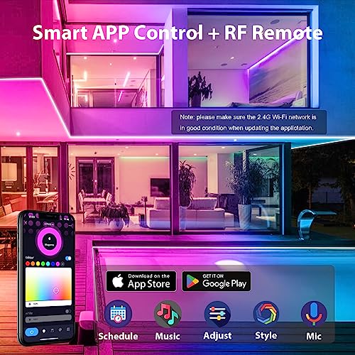 Appeck Wifi Outdoor Led Strip Lights Waterproof, 65.6Ft Rgb+Ic Outdoor Rope Lights Work With Alexa, App Control Smart Led Outdoor Lights, Music Sync Outside Smart Tape Lights For Eave Garden Pool #TOP1