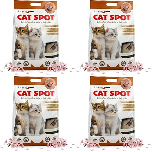 Image of CatSpot Dream Flower Scented Cat Litter - 5kg | Ultra Absorbent, Quick Clumping, Odor Control, Dust-Free Formula for Cats (Pack of 4)