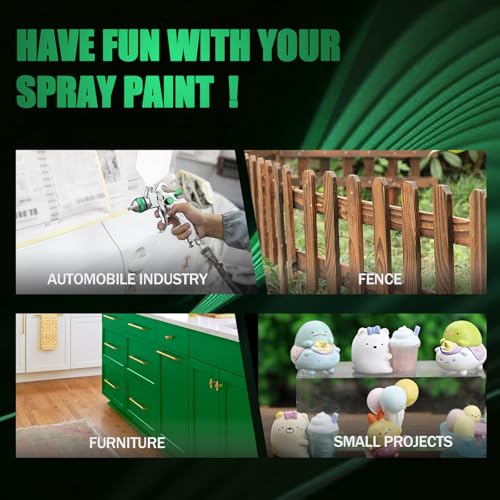Image of HVLP Spray Gun with 10x 650ML Disposable Paint Cups, 4 Nozzles,1.4 /1.7 /2.0 /2.5mm, Automotive Paint Guns Gravity Feed Air Spray Gun Kit with Air Compressor for Cars, Furniture, Fence, DIY