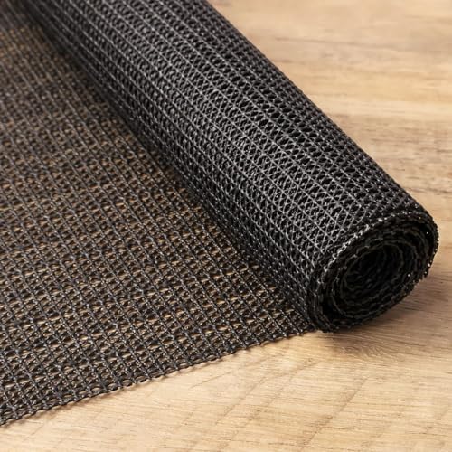XBOGO Anti Slip Rug (1.2 * 2.0m) Underlay PVC Underlay Antislippery Mat Underlay Non Slip Carpet Rug Gripper Pad Multipurpose for Drawers Shelves Tray Carpet, Used on Hard Smooth (Black)