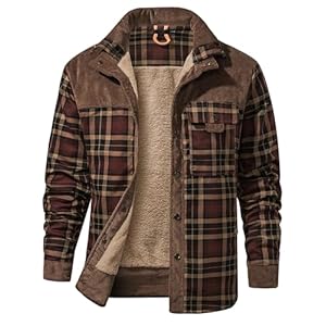 Mr.Stream Chaqueta de franela con botones y manga larga para hombre, estilo vintage, para exteriores