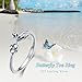 Shusukue Butterfly Toe Ring for Women 925 Sterling Silver Butterfly Toe Rings Adjustable Open Ring for Women Christmas Jewelry Gift