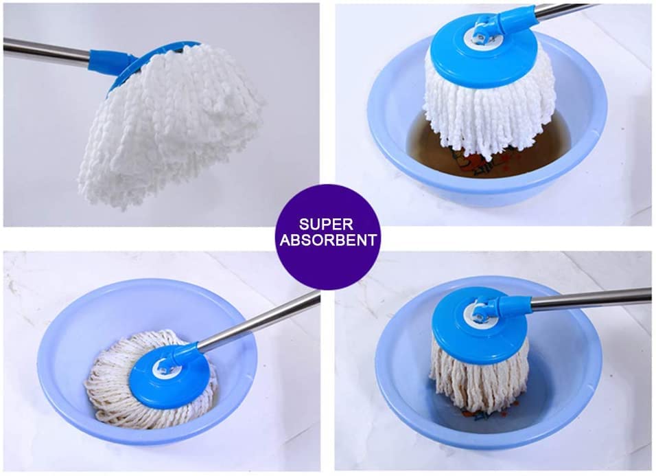 Giantex Balai Magique Rotatif 360° Avec 2 Têtes De Vadrouille En Microfibre, Alais Serpillère