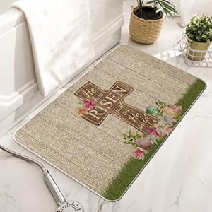 Gagechappyeasterdoormatcrosseggflowersrugfarmhousekitchendecorationforfloorfrontmatindooroutdoorhomedecor17x27inch Urban Country Home Decor Gagec happy easter door mat cross egg flowers rug farmhouse kitchen decoration for floor front mat indoor outdoor home decor 17 x 27 inch urban country home decor