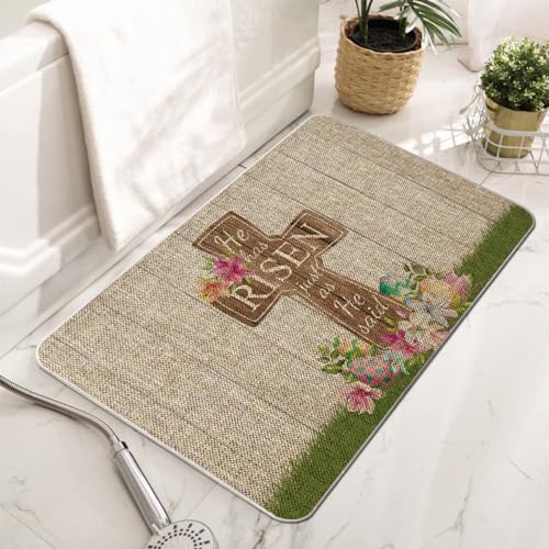 Gagechappyeasterdoormatcrosseggflowersrugfarmhousekitchendecorationforfloorfrontmatindooroutdoorhomedecor17x27inch Urban Country Home Decor Gagec happy easter door mat cross egg flowers rug farmhouse kitchen decoration for floor front mat indoor outdoor home decor 17 x 27 inch urban country home decor