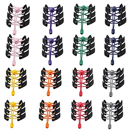Knowing Cordones con Cierre Elástico, 8 Pares Cordones de Bloqueo Elásticos Cordones, para Correr Entrenamiento Senderismo Maratón Zapatillas Casual Zapatos, 110cm (8 Colores)