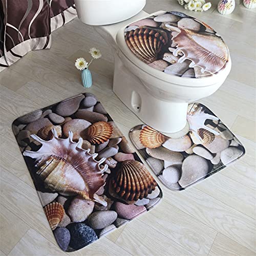 U/D Set 3 Tre Tappetini da Bagno, Lavabili in Lavatrice con Fondo Adesivo Antiscivolo, Tappetini da Bagno Assorbenti per La Doccia Tappetini Durevoli,Color 2