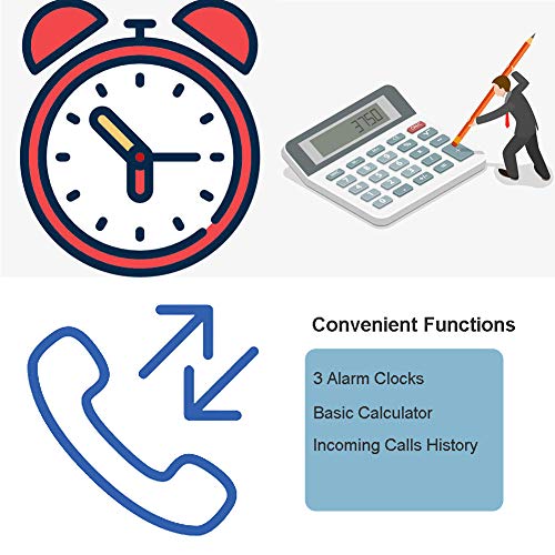 Hepester P-33 Corded Phone With Caller Id, Home Office Phone Landline Telephone, Multi-Function Desk Phone With Calculater Speakerphone Mute Function (Black) #TOP5