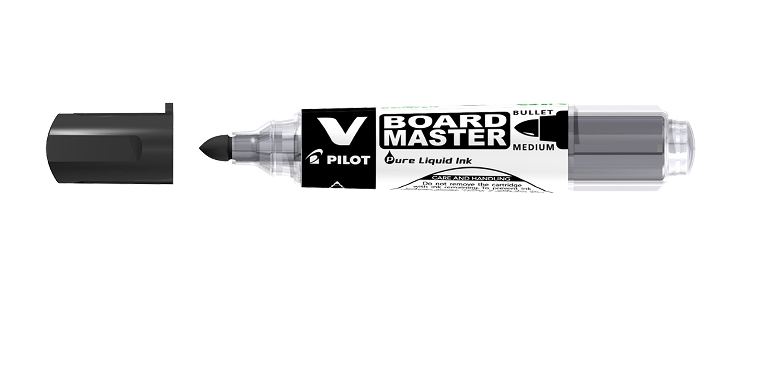 PilotBegreen Recycled V Board Master Whiteboard Marker Bullet 6.0 mm Tip - Black, Box of 10