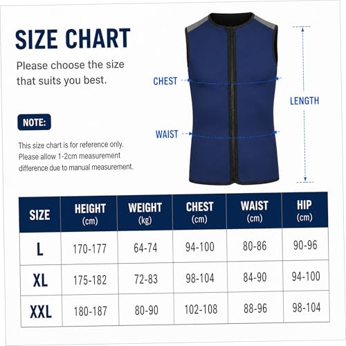 Wet Suit, Chaleco neopreno sin mangas para hombre con capucha, térmico, azul marino, talla L miniatura 2