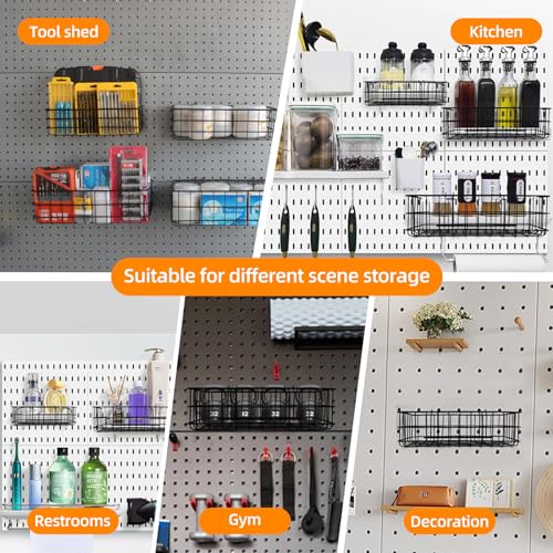 4-Pack-Metal-Pegboard-Baskets-Organizer-Hooks-for-Garage-Workshop-Sturdy-ConstructionEasy-to-Install-on-Standard-Pegboard-Great-for-Hold-HardwareGardening-Tools-and-Small-Accessories
