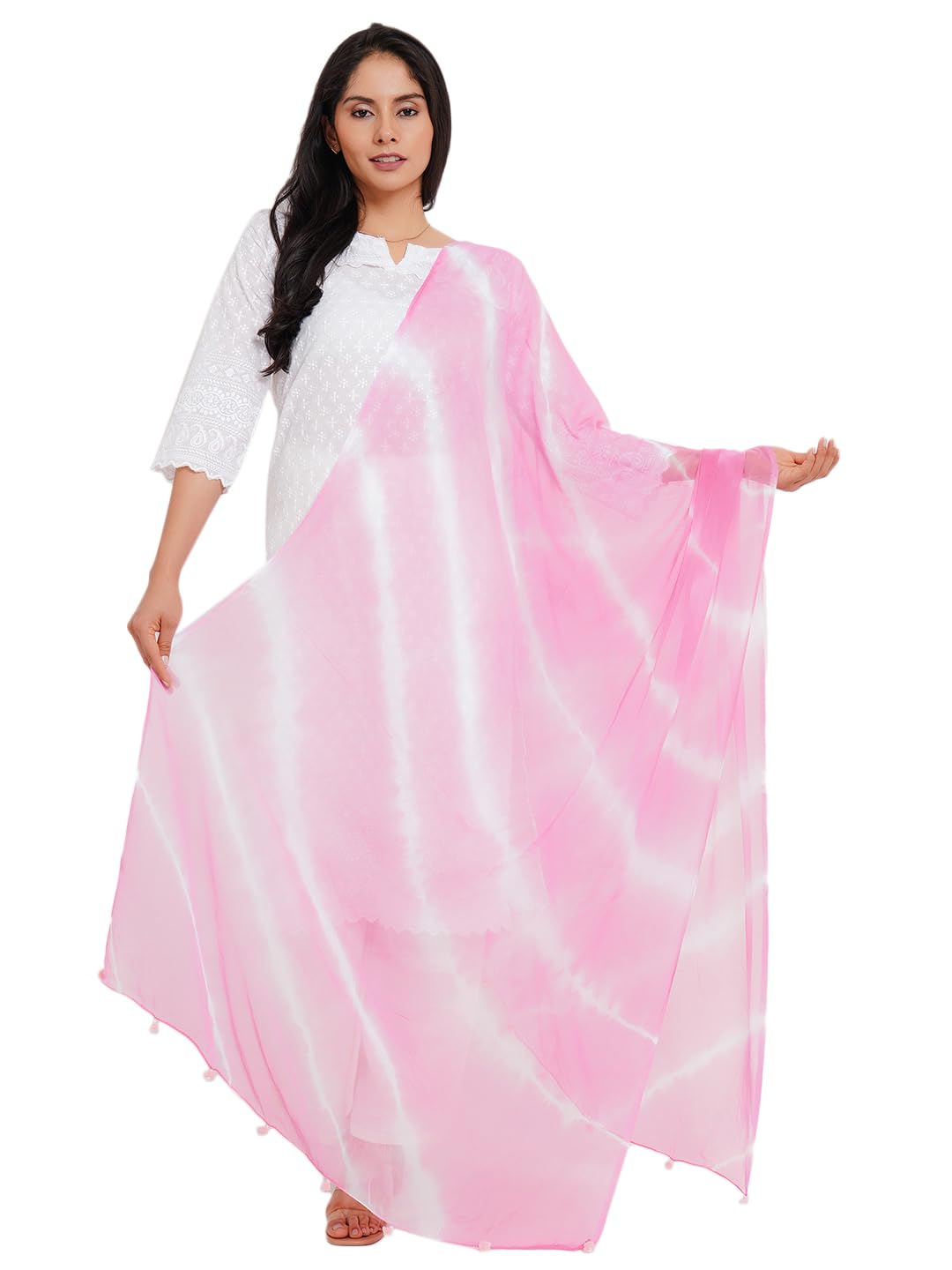 way2like Dupatta Chiffon Lehariya Ethnic Wrap Shawl Scarf Festive Party-picture-42