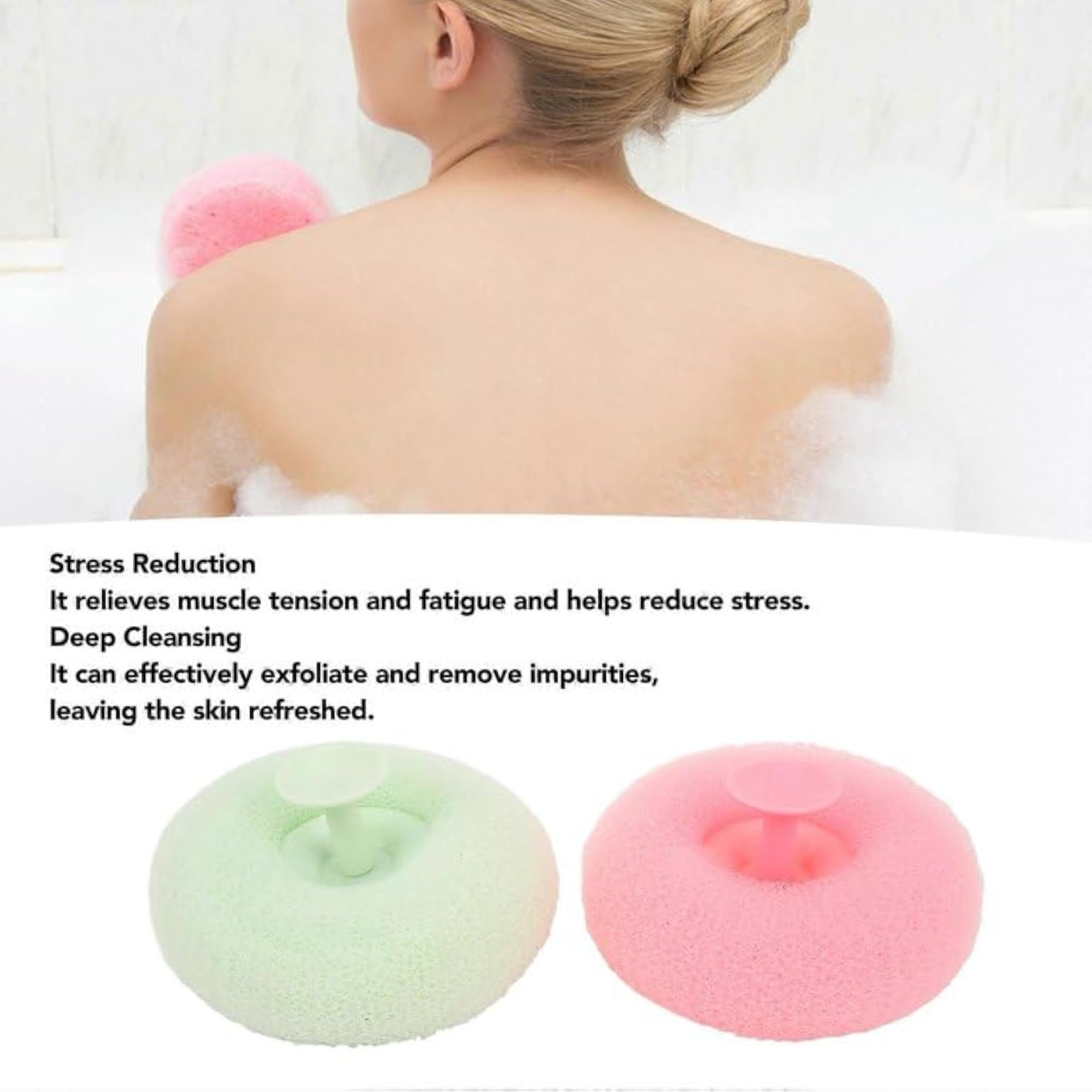 2-in-1 Super Soft Suction Cup Bath Brush, Shower Loofah Sponge