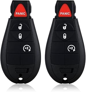 Car Key Keyless Entry Remote Fob 4 Buttons 433Mhz 7961 Chip for 2013-2018 Dodge Ram 1500 2500 3500 4500 FCC ID : GQ4-53T 68105083 - Set of 2
