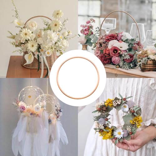 Image of Pocoxll 10 Pcs Metal Floral Hoops, Wreath Macrame Hoop Rings, Metal O Rings | Gold, 3 Inch, Dream Catcher Rings, Wire Wreath Frame Floral Hoop Rings, for Wedding Wreath Decor and DIY Wall Hanging Crafts