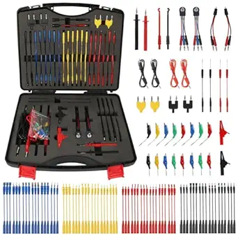 Multimeter Test Leads Kit LIIAMOAR, 110 Pcs Automotive Circuit Test Lead Kit, Electrical Test Kit, Back Probe Kit Automotive, Relay Wire Connector Kit (with Black Carrying Case), Alligator Clips