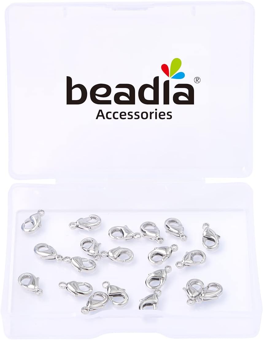 Platinum Plated Lobster Clasps Non Tarnish 10mm 20pcs for Jewelry Making Findings - Image 4