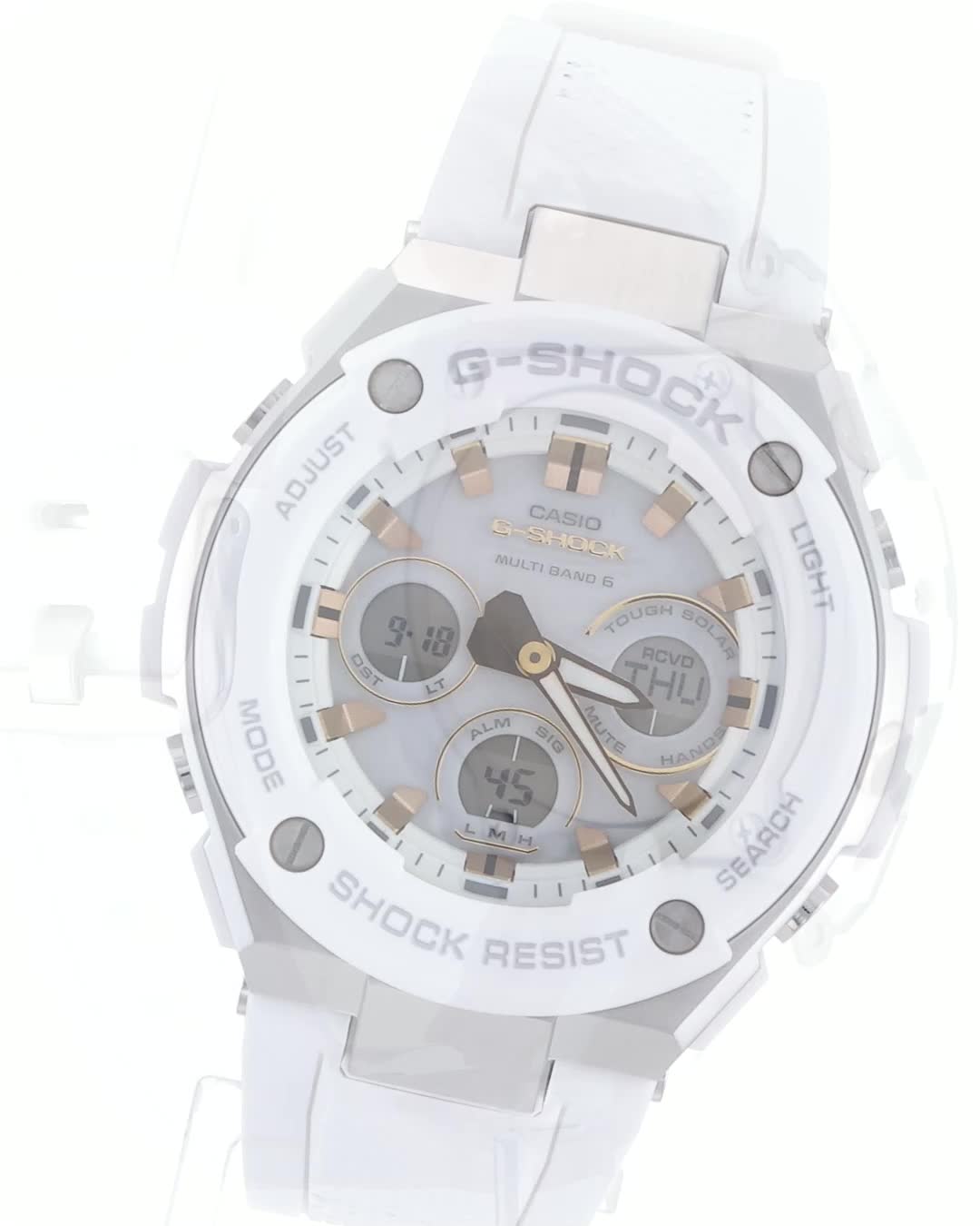 G-SHOCK GST-300 ホワイト G-SHOCK】G-STEEL(Gスチール) / 電波ソーラー / GST-W300-7AJF