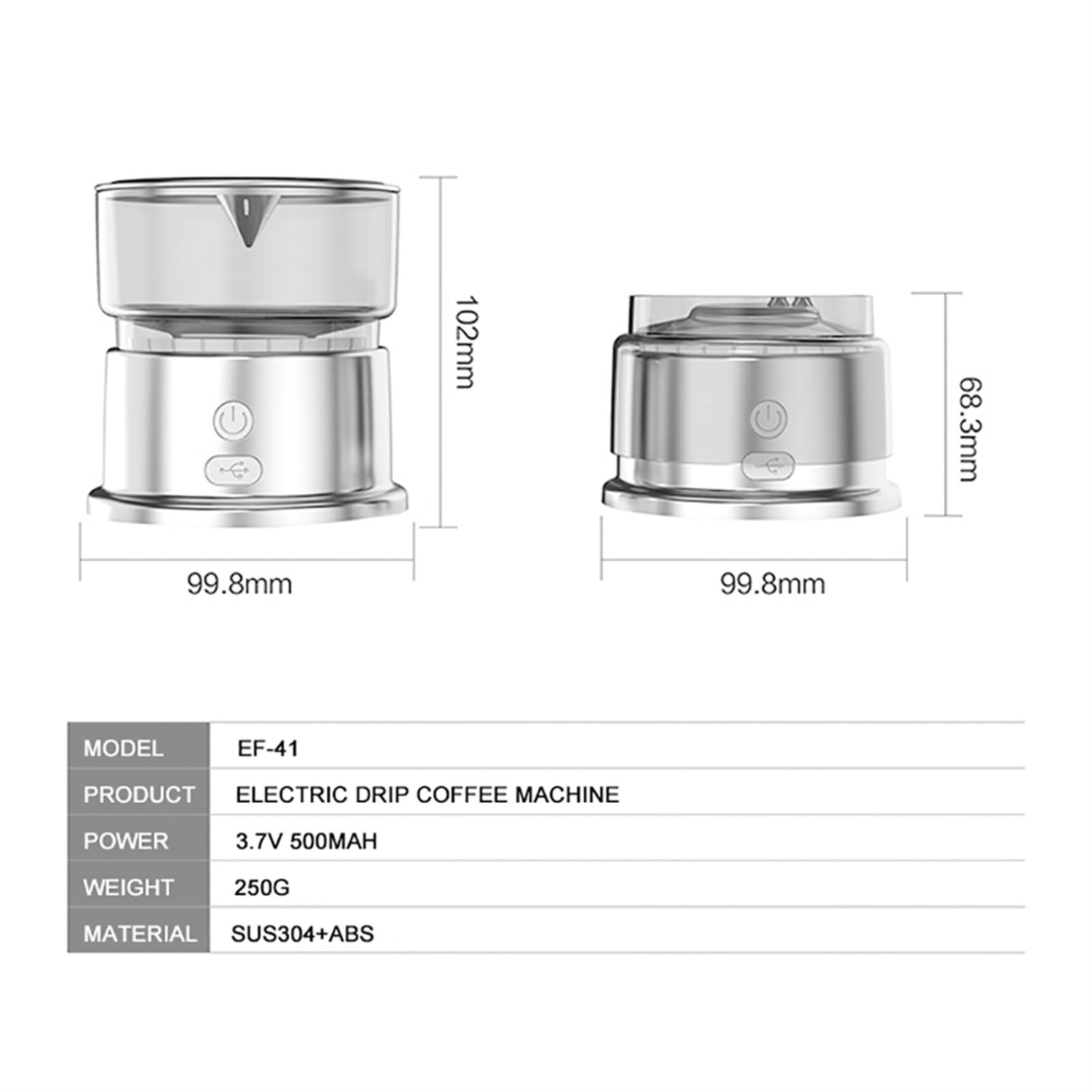 Cafetera eléctrica portátil recargable d