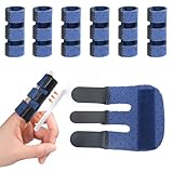 KASURE Férulas Dedo Gatillo, 6 Piezas Protector Dedos mano Ajustable, con Aluminio Incorporado, Férula Pulgar, para Artritis, Tendinitis y Esguince de Pulgar(Azul)