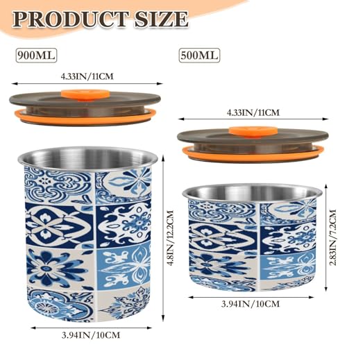 Envase para café ATTX acero inoxidable 500ml azul miniatura 2