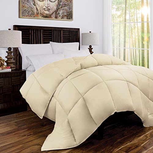 Mandarin Home Luxury 100% Rayon Derived From Bamboo Comforter with Goose Down Alternative Fill - All Season Hotel Quality Eco-Friendly Hypoallergenic Comforter - Full/Queen - Ivory