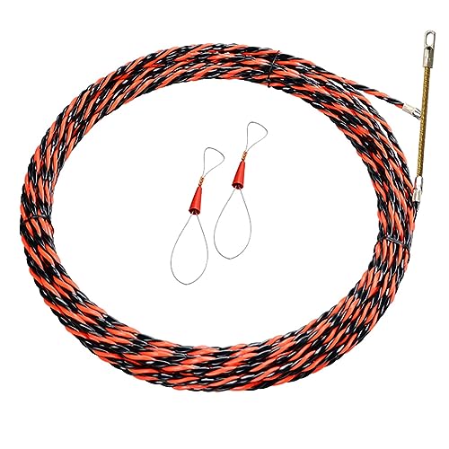 UZAMIRLEX Tracciatore di Cavi elettrici, Tiracavi elettrici da 5 mm, tiracavi a Nastro, Kit di Utensili for Costruzione con infilacavo a 3 Fili for pareti Passanti(Gold,5mm x15m)