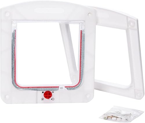 Miniatura 7 de Puerta interior para gatos  Puerta de ventana de gatito con bloqueo de 4 vías  Solapas impermeables para gatito para apartamento, casa, dormitorio,
