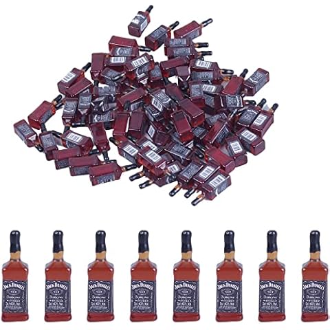 40Pcs Tiny Miniature Mini Beer Bottles Toys, 1:24 Dollhouse Kitchen Accessories Wine Decoration, Cute Wine Bottle Models for Fairy Garden Pub Bar Dolls House Tableware Decoration Cover