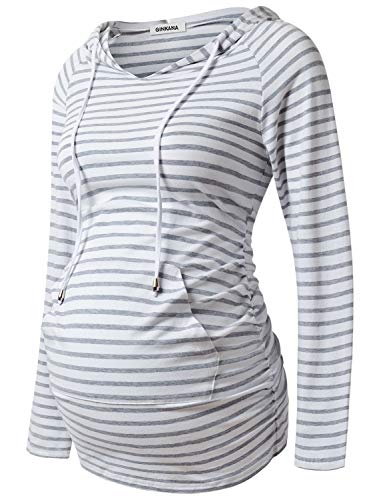 10 Best Maternity Tops That Keep You Stylish and Comfortable 1 GINKANA Maternity Hoodie Long Sleeves Casual Top