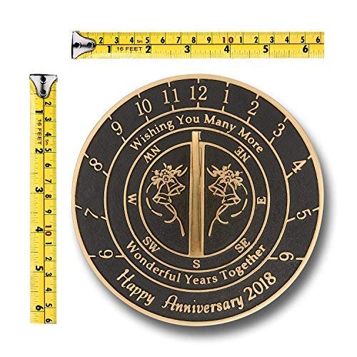 The Metal Foundry Personalized Sundial - Heavy Duty Recycled Brass Home Decor Or Garden Present Idea Made In The Uk For Parents, Grandparents, Friends, Couples #TOP4