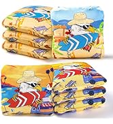 EunHo Cornhole Bags Regulation Dual Sided Set of 8, Non-Dusty Cornhole Bean Bags Slick & Sticky S...