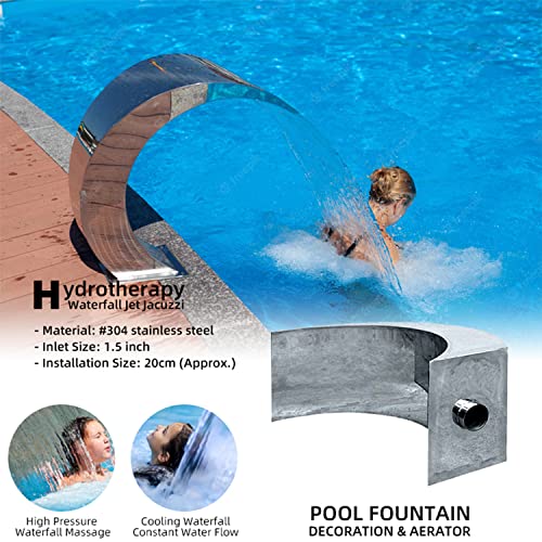 Fontaine Cascade en Acier Inoxydable pour Piscine et Jardin, aménagement paysager intérieur et extérieur.