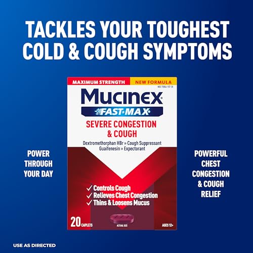 Mucinex Fast-Max Maximum Strength Severe Congestion & Cough Caplets, 20ct - image 2