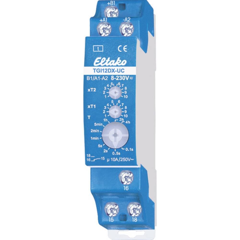 Eltako TGI12DX-UC Zeitrelais Monofunktional 230V 1 St. Zeitbereich: 0.1s - 40h 1 Wechsler