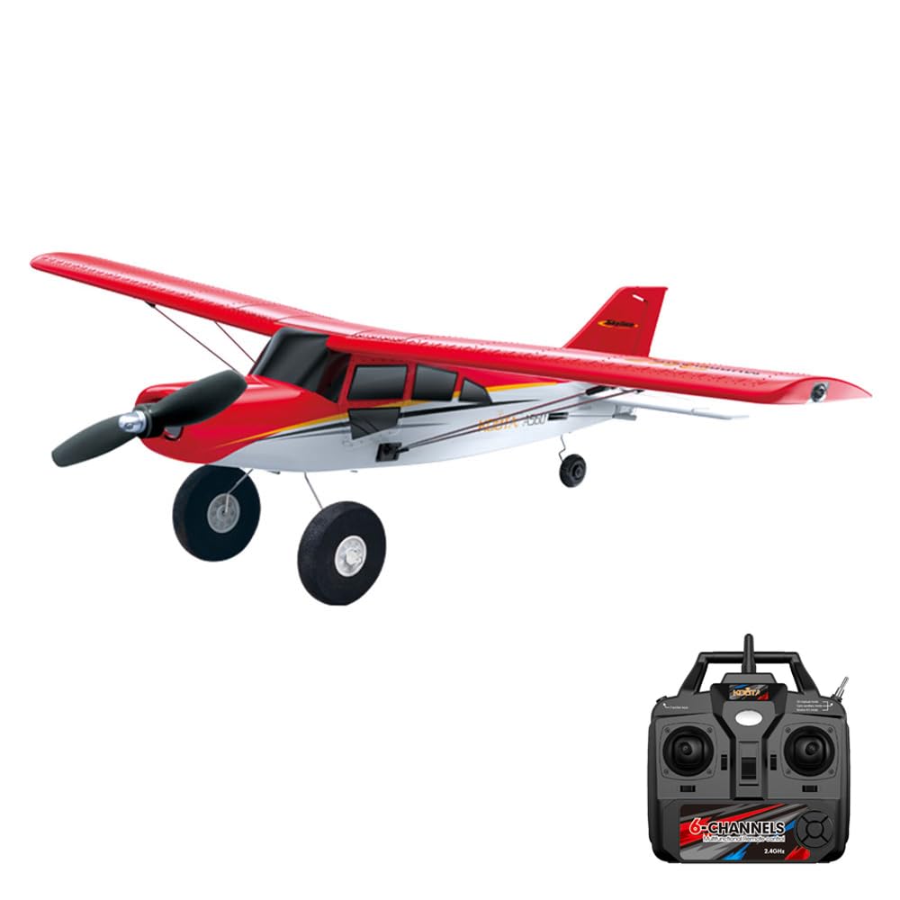 Goolsky Hylukon Remote Control Plane, 2.4G 4CH Brushless Remote Control Airplane with Lights, Self-balancing 6-Axis Gyro RC Glider, EPP Foam Cross-country Aircraft Aerobatics Toy for Adults