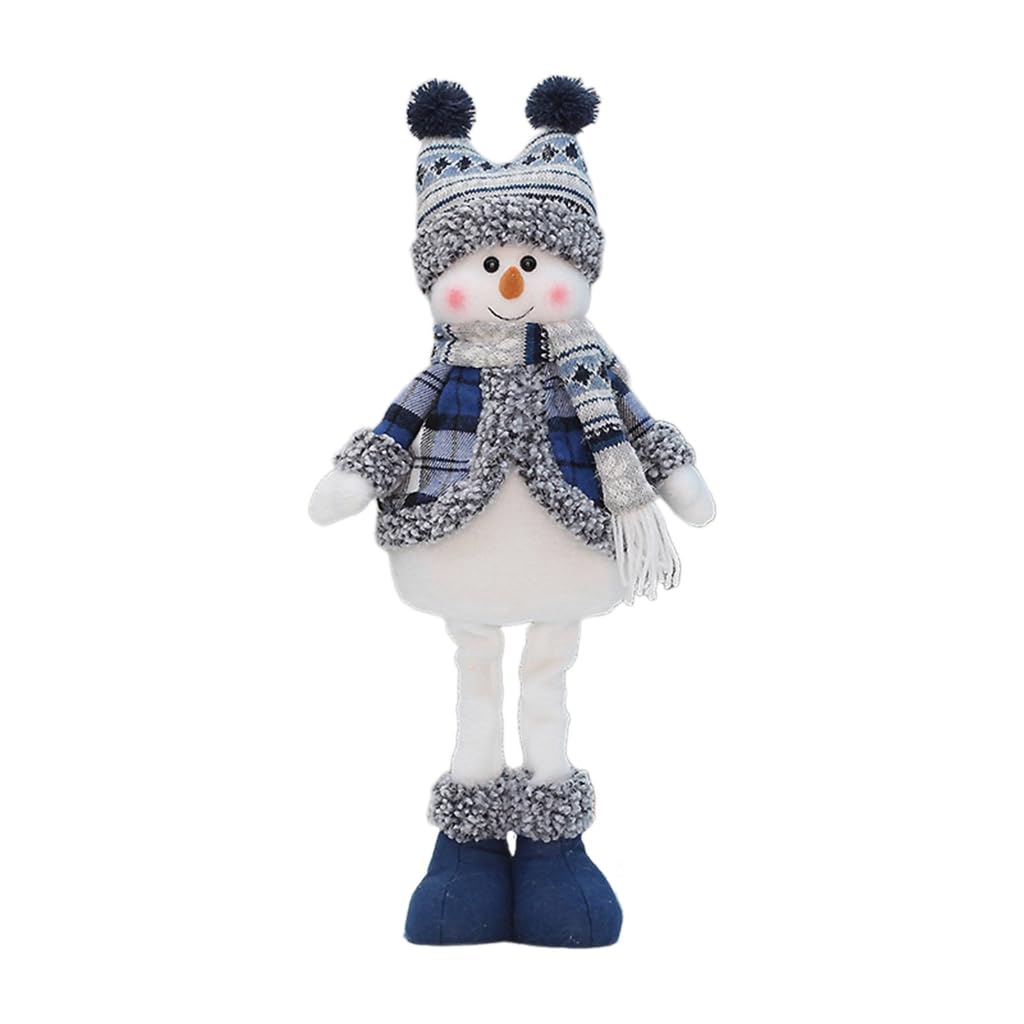 Figurine en peluche à longues pattes - Bleu - Décoration de Noël - Arbre de bureau - Décoration de fête