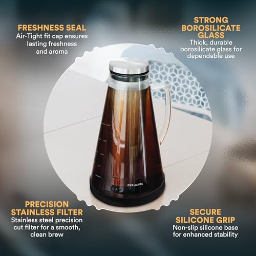 OVALWARE 1.5L Airtight Cold Brew Pitcher